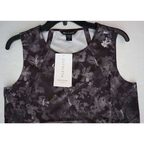 Athleta 798902002 Women's Sz S Lumen Floral Black Zephyr Refined Tank Top - Picture 5 of 9